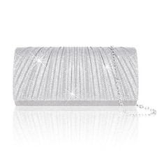 Clutch Purses for Women, Elegant Pleated Evening Bag with 2 Removable Chain