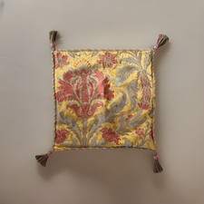 Federa per cuscino vintage in broccato e nappa, Passamaneria Toscana, 16” x 15,5”