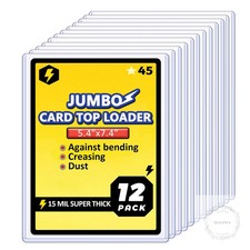 Jumbo Card Hard Sleeves Top Loader For 5.4x7.4 Jumbo Card -12 Pack