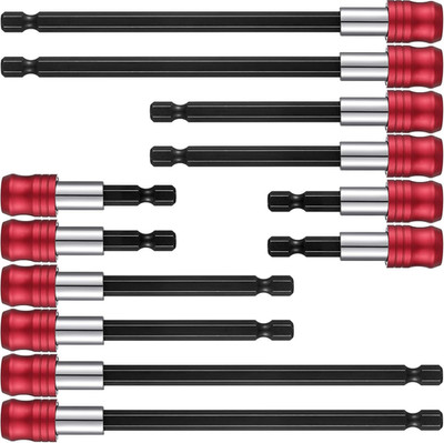 12 Pcs Drill Bit Extension Magnetic Drill Extension Bit Holder 1/4 Inch Hex Shan
