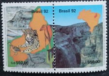Brasilien 1992 Nationalpark Jaguar Mi 2489/90** ZD (19)