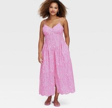 Roller Rabbit x Target~Pink Paisley Eyelet Midi Sundress with Pockets~SMALL~NWT!
