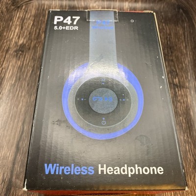 P47 Wireless Over Ear 5.0+EDR Headphones Blue New