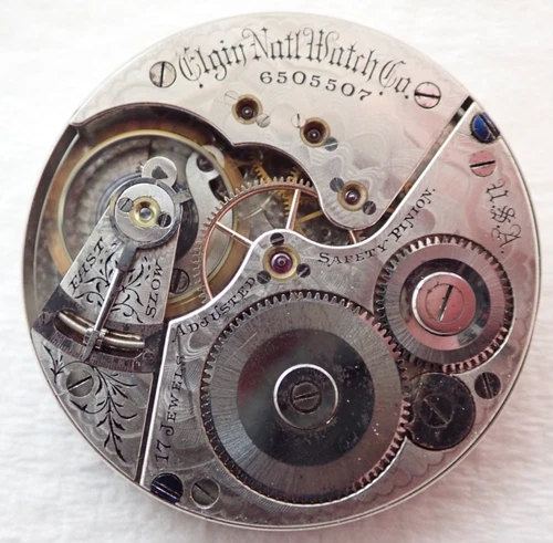 ANTIQUE 16s ELGIN GRADE 154 17 JEWEL HUNTER POCKET WATCH MOVEMENT