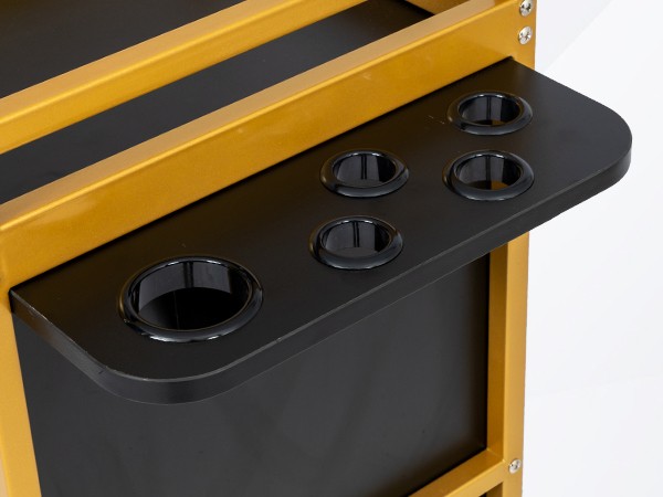 Beauty Salon Trolley Cart, Salon Cabinet with Wheels, 4 Drawer, 4 Tool Holders