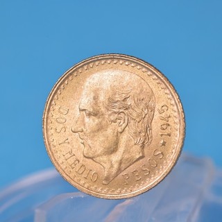 Mexico 2 5 Pesos 1945 Hidalgo 2 0833 Gramm 900 Gold Vz