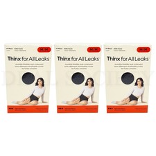 Thinx for All Leaks Women's Hi-Waisted Bladder Leak Underwear Black Med Lot of 3