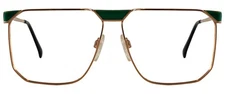 Neostyle Boutique 105 Gold/Green 58-16-145 Square Metal Eyeglasses Rx Ready