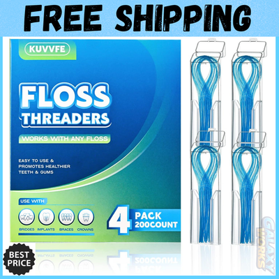 #ad 200 Count Simple Dental Floss Threaders for Braces Bridges Implants Crowns. $7.55