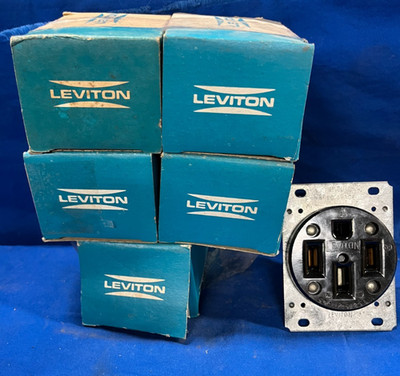 LEVITON FLUSH MOUNT RECEPTACLE 50A 125/250V (LOT OF 5)