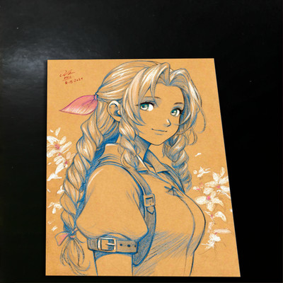 Aerith Gainsborough Art Print 8.5x11 Art by Keyeske