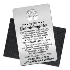 To My GrandDaughter Wallet Card, Engraved Metal Wallet Insert GrandDaughter A