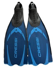 Cressi Pluma Full Foot Fins Size 10-11 Blue Snorkel Dive Swim Flippers Italy