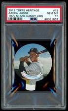 2019 Topps Heritage #18 Aaron Judge 1970 Stars Candy Lids PSA 10 Pop 6 Yankees