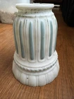 Antique 1890s Consolidated Blue Satin Milk Glass Shade - Beaded Pillars Pattern