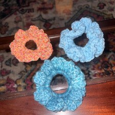Handmade Crochet Scrunchie Trio