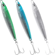 Dr.Fish Fishing Jigs Jigging Spoon Saltwater 1oz-3 Pieces, Mixed Colors 