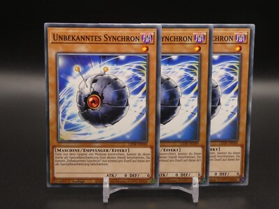Yugioh Playset 3x Unbekanntes Synchron LED8 DE049/ Common/ Near Mint/ Deutsch