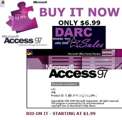 MICROSOFT ACCESS 97  With CD Key - Free Shipping with USA 