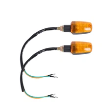2 PCS 6 Volt 6V Motorcycle Turn Signals Light Blinker Indicator With Amber Lens