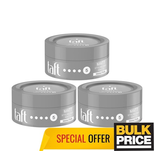 Schwarzkopf Taft Matt Styling Hair Wax Matte Look Best Bulk Deal 75ml 3-Pack - Picture 5 of 6
