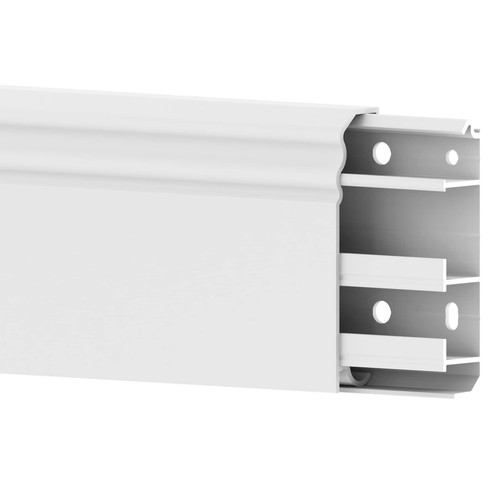 Cable Coach 6 m Sockelleiste Berliner Profil 20x80 mm aus PVC mit integrierte...