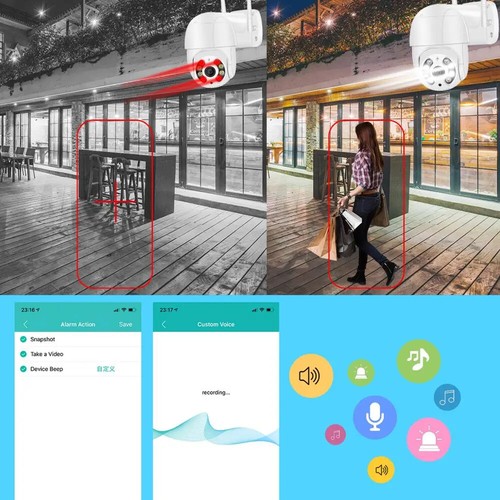 Cámara IP PTZ 5MP Wifi AI Detección Humana Seguridad Inalámbrica P2P 4X Zoom Digital - Imagen 5 de 17