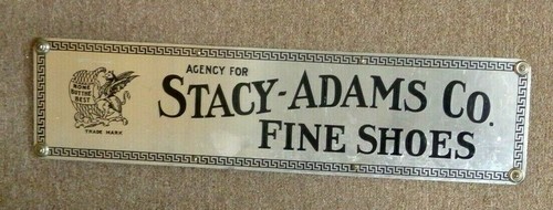 Vintage STACY ADAMS Co FEINE SCHUHE WERBESCHILD Metall Holzrahmen Greif Löwe Wandbild - Bild 1 von 2