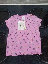 Lila "Blumen" Ripp T-Shirt - Gr.62 - Topomini - neu mit Etikett