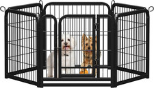 Dog Playpen Outdoor 24 Inch 6 Panels Indoor Dog Fence Metal Dog Pen Heavy Duty P