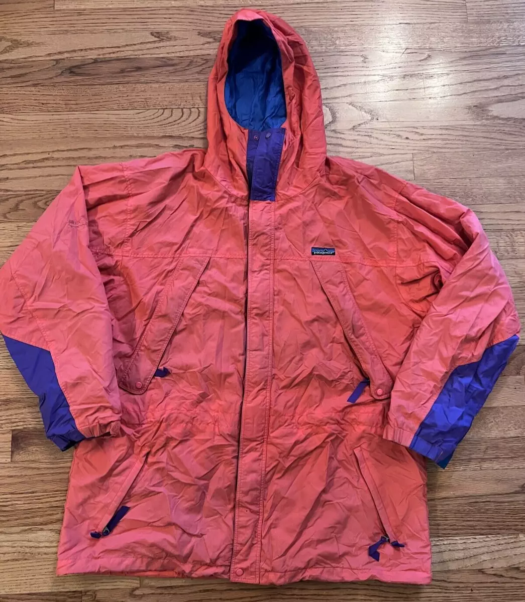 Vintage Patagonia Burnt Orange Ascensionist Hooded Soft Shell Jacket Coat Sz XL