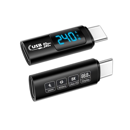 40Gbps 8K@60Hz Type C PD 240W Fast Charging Power Meter Tester Adapter USB 4.0