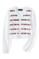 Lands' End Girls 7-14 Shimmer Sequined Stripe Sophie Cardigan Sweater Lands' End Girls 7-14 Shimmer Sequined Stripe Sophie Cardigan Sweater