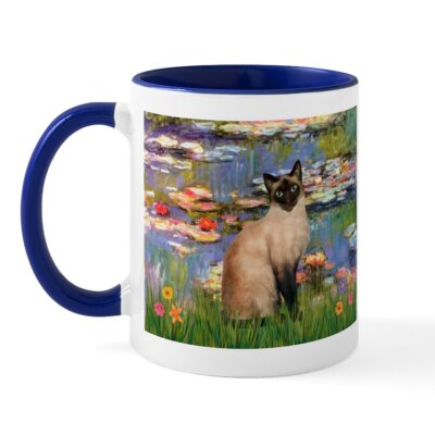 CafePress Lilies (2) & Siamese Mug 11 oz Ceramic Mug (108425267)