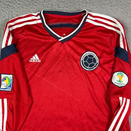 2014 Adidas Colombia Away Soccer Jersey Adult Large Red World Cup Brazil