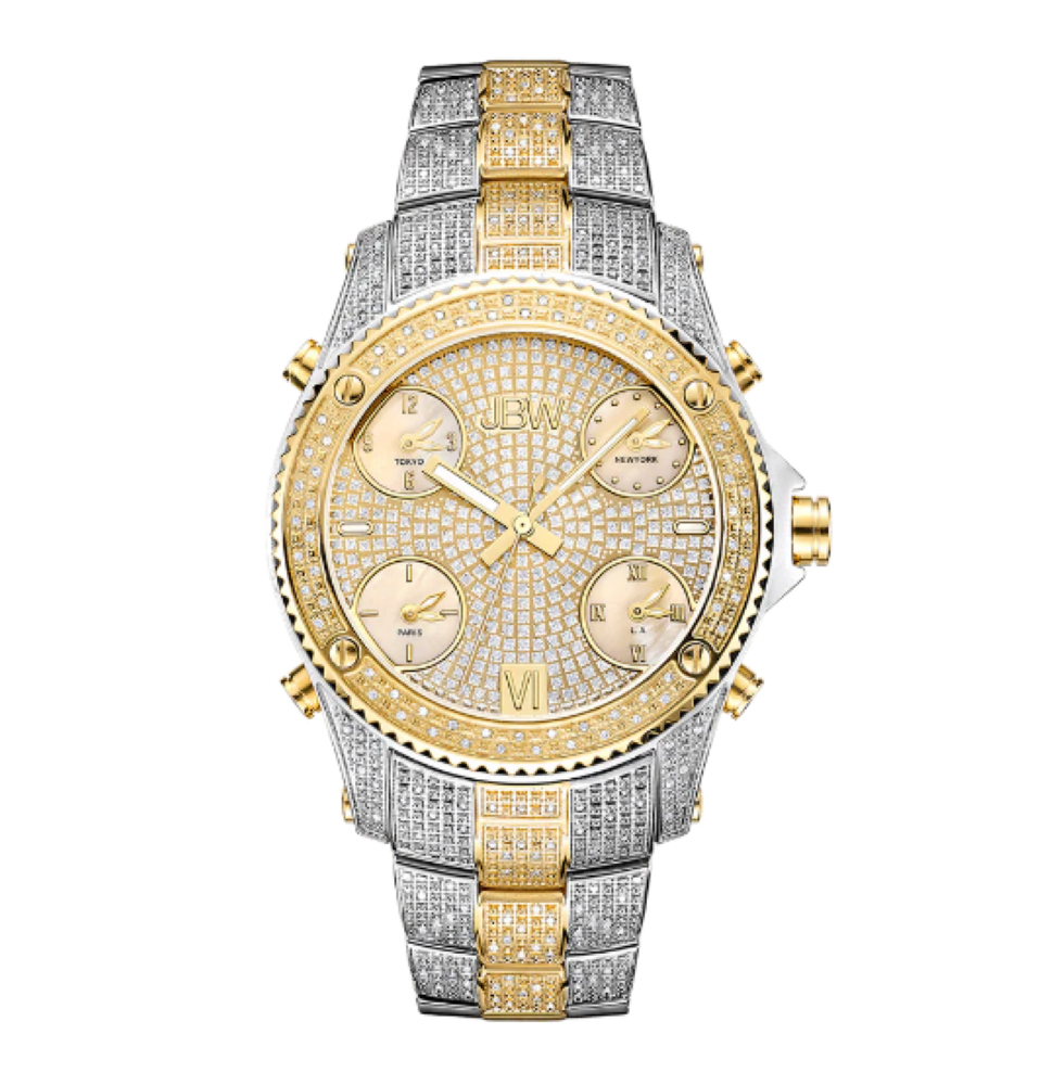 JBW Jet Setter JB-6213-E Two-tone Diamond Multiple Time Zone