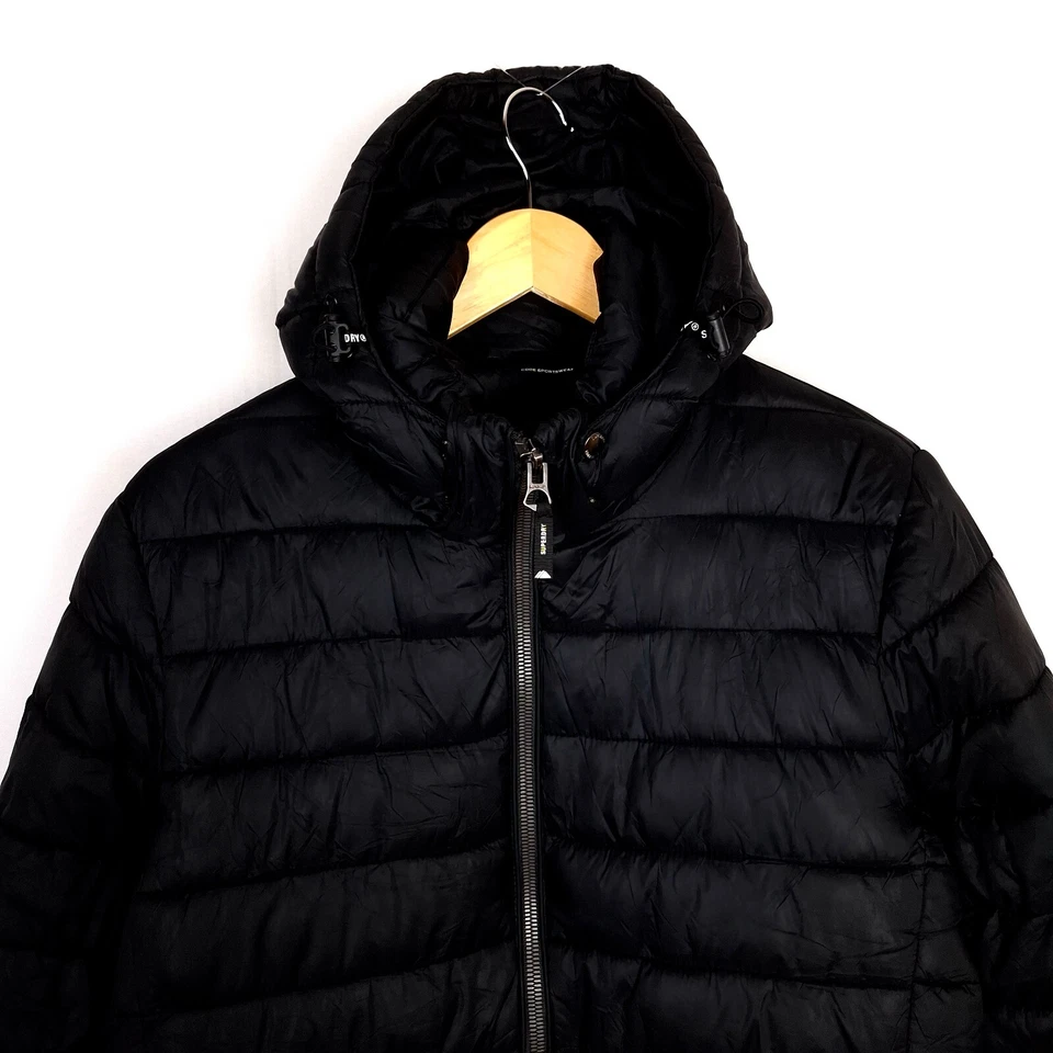 Chaqueta acolchada SUPERDRY para hombre talla M con capucha negro relleno de ... - Imagen 3 de 4