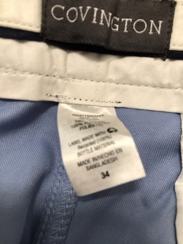 Covington 10.5" Golf Shorts Men's Size 34 Blue Flat Front NWT - Picture 4 of 5