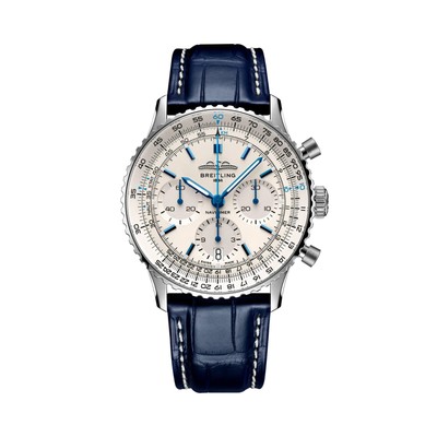 Breitling Navitimer B01 Chronograph 41 Silver Dial Blue Strap AB0139A71G1P1