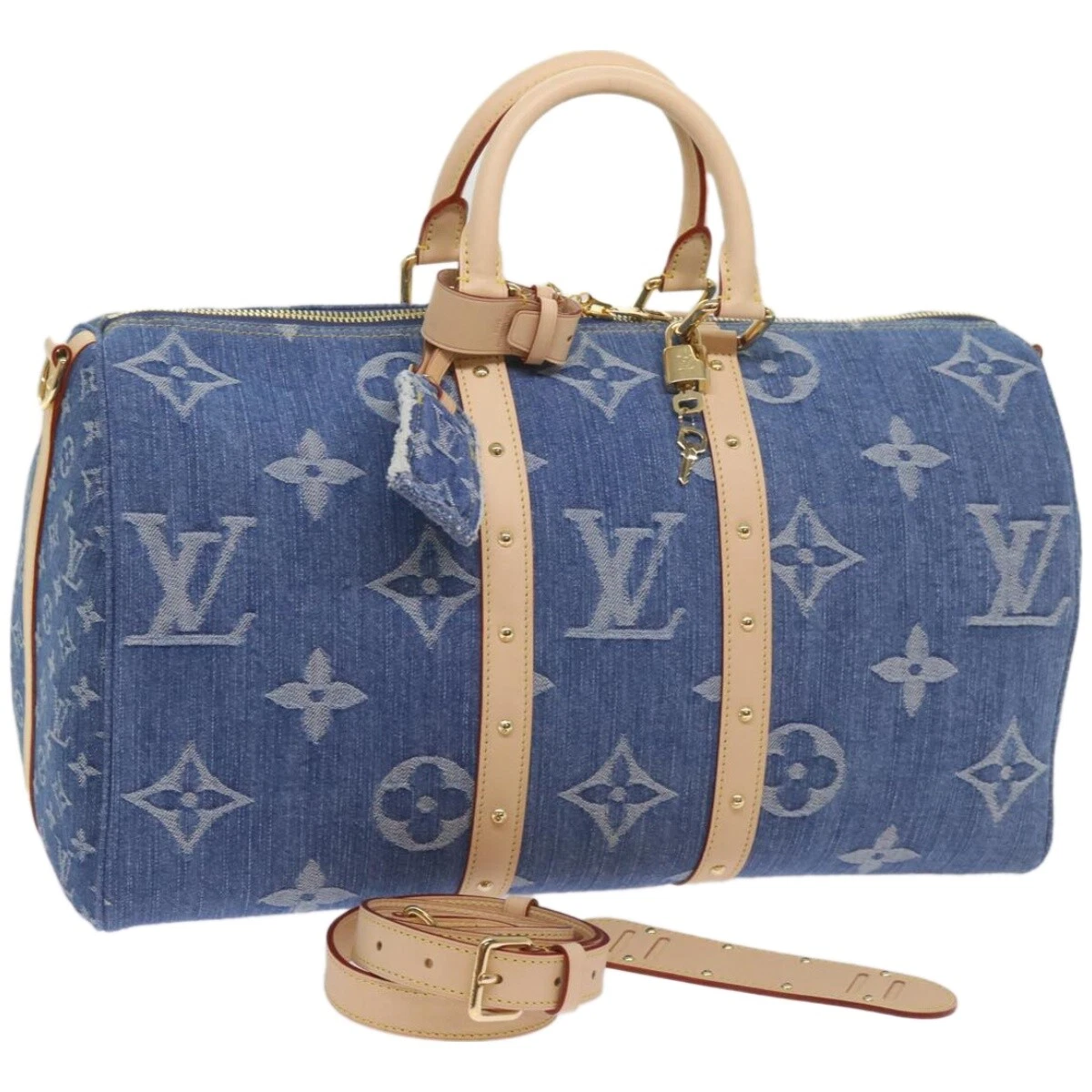 LOUIS VUITTON Monogram Denim Keepall Bandouliere 45 Bag M24315 LV 
