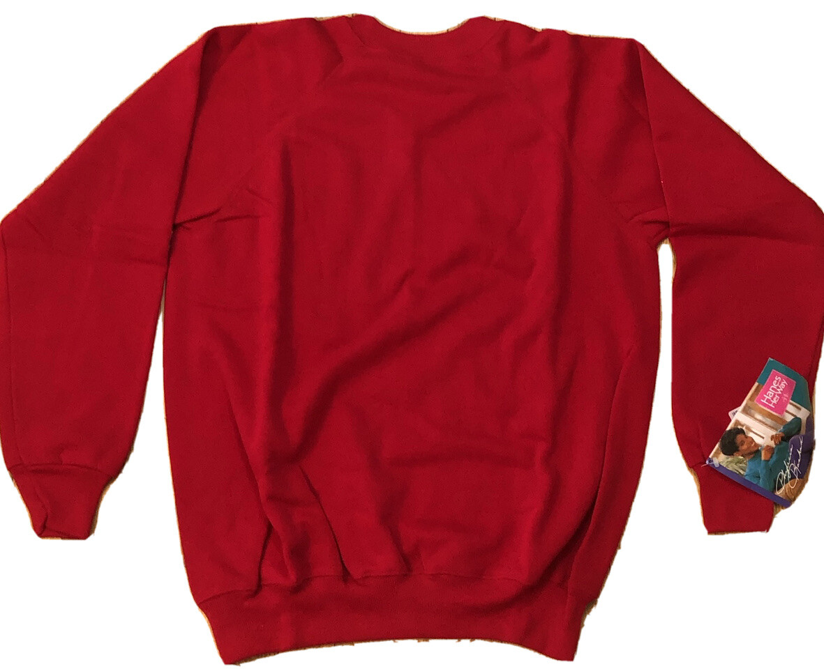 Vintage 90s Hanes Her Way Crewneck Sweatshirt XL Red NWT