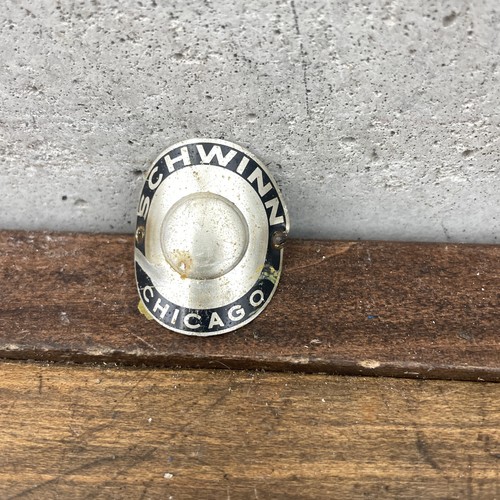 Vintage Schwinn Chicago Headbadge Round 60s 1963 F3 Round Head Badge Screw - Picture 3 of 14