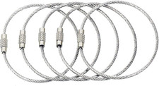 5X Pure Stainless Steel String Wire Loop for Luggage Tags Keychain Wire Ring Cab