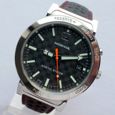 Honda Seiko Motorsport Carbon Fiber Car Accessory NSX Racing Sport Kinetic Watch