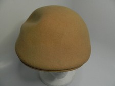 Vintage Totes Tan 100% Wool Newsboy Cabbie Hat Size L Made in USA