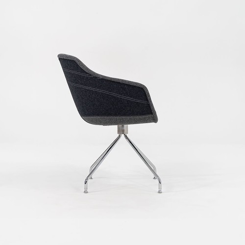 2022 Luca Nichetto for Moooi Canal Swivel Dining Shell Chair Anthracite & Chrome - Picture 4 of 12