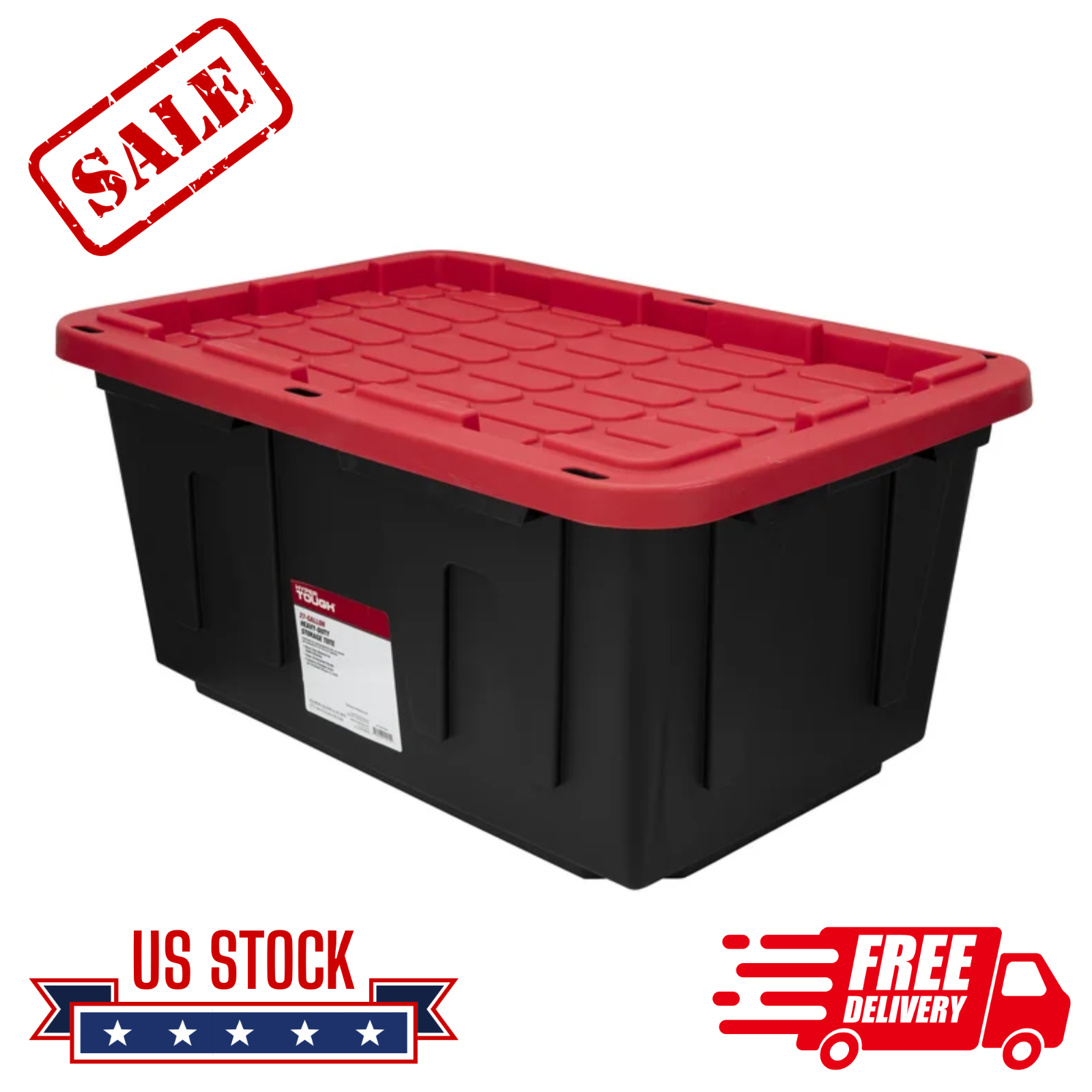 Hyper Tough 27 Gallon Large Plastic Storage Bin with Snap-On Lid