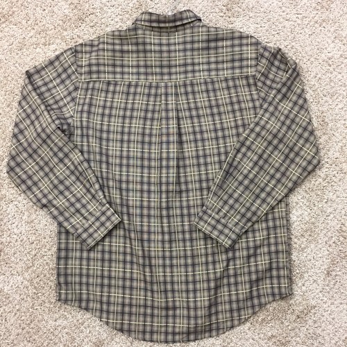 Consensus Shirt Mens Large Beige Black Plaid Long Sleeve Button Up Microfiber - Picture 6 of 9