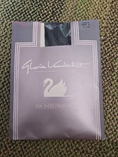 Vintage Gloria Vanderbilt Day Sheer Pantyhose Navy Size D Ribbed Panty New NIP