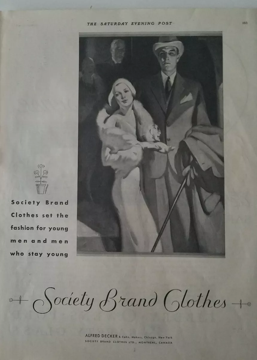 1931 Alfred Decker Cohn men s Society Brand Clothes vintage fashion ad
